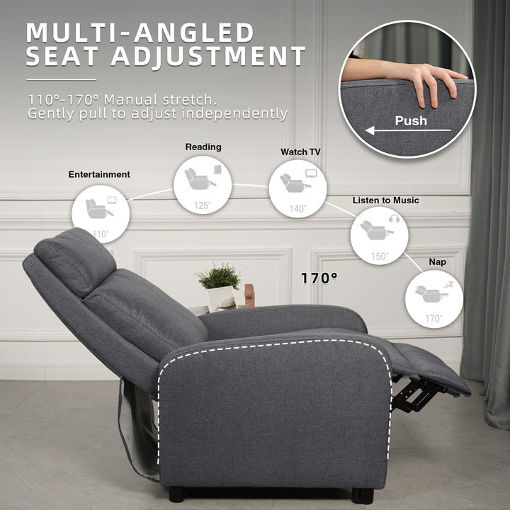 Homez Linen Fabric Recliner Sofa Recliner Chair Bed Chair Sofa Chair Relaxation 1 S0eater Sofa Bed - 530/539