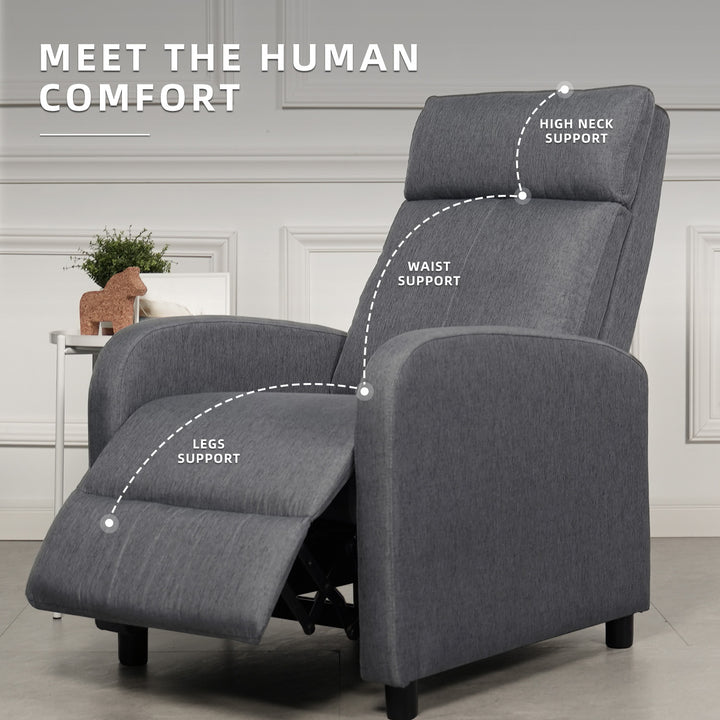Homez Linen Fabric Recliner Sofa Recliner Chair Bed Chair Sofa Chair Relaxation 1 S0eater Sofa Bed - 530/539
