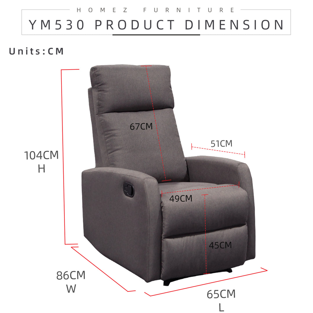 Homez Linen Fabric Recliner Sofa Recliner Chair Bed Chair Sofa Chair Relaxation 1 S0eater Sofa Bed - 530/539