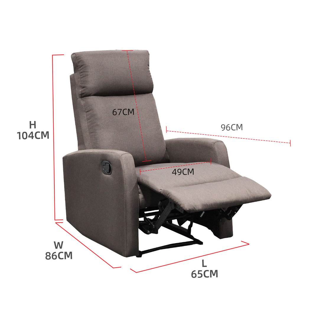 Homez Linen Fabric Recliner Sofa Recliner Chair Bed Chair Sofa Chair Relaxation 1 S0eater Sofa Bed - 530/539