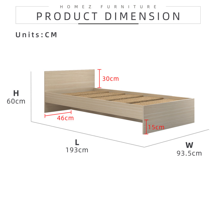 Homez 6.3FT Single/Queen Size Bed Frame / Headboard -HMZ-FN-BF-8023/8022