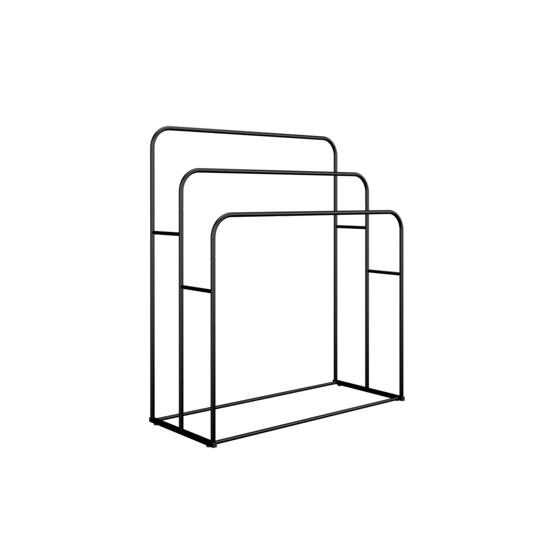 Homez Powder Coat Metal Bathroom Towel Rack White Black - FY103-WT/BK