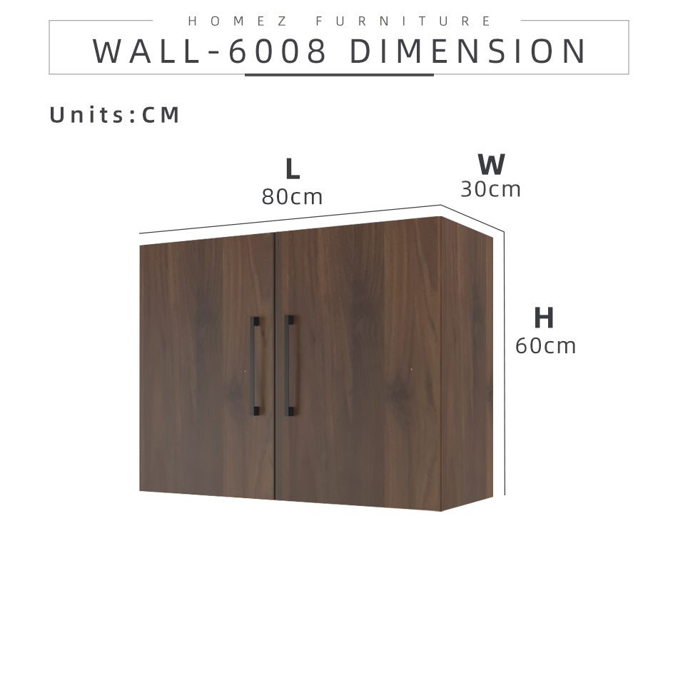Homez 2.6FT Ventura Series Kitchen Cabinets / Kitchen Storage / Kitchen Wall Unit-HMZ-KWC-MFC6008-WN